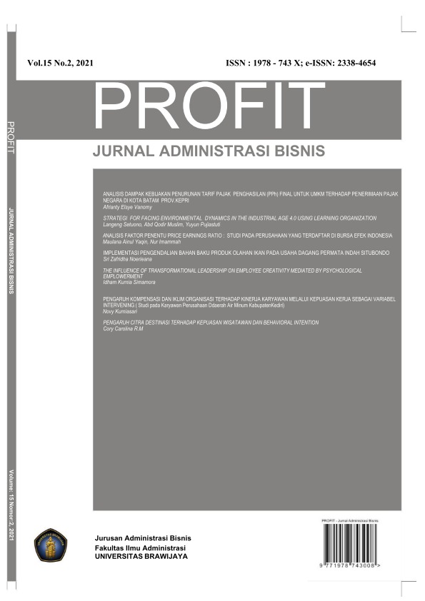 					View Vol. 15 No. 2 (2021): Profit : Jurnal Administrasi Bisnis
				